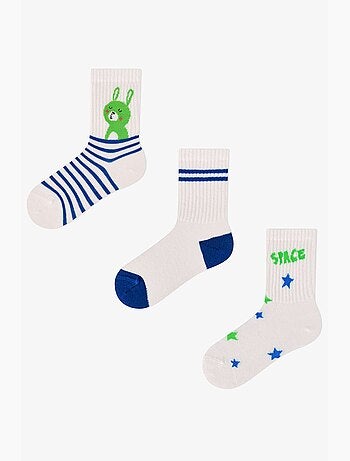 Calzini corti con stampa astro bunny star in cotone, 3 paia penti