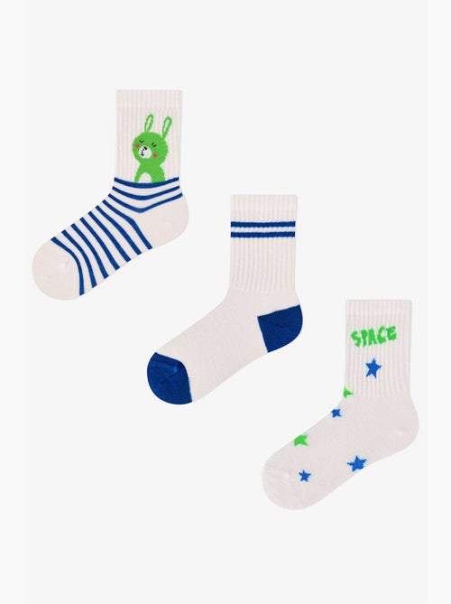 Calzini corti con stampa astro bunny star in cotone, 3 paia penti - Kiabi