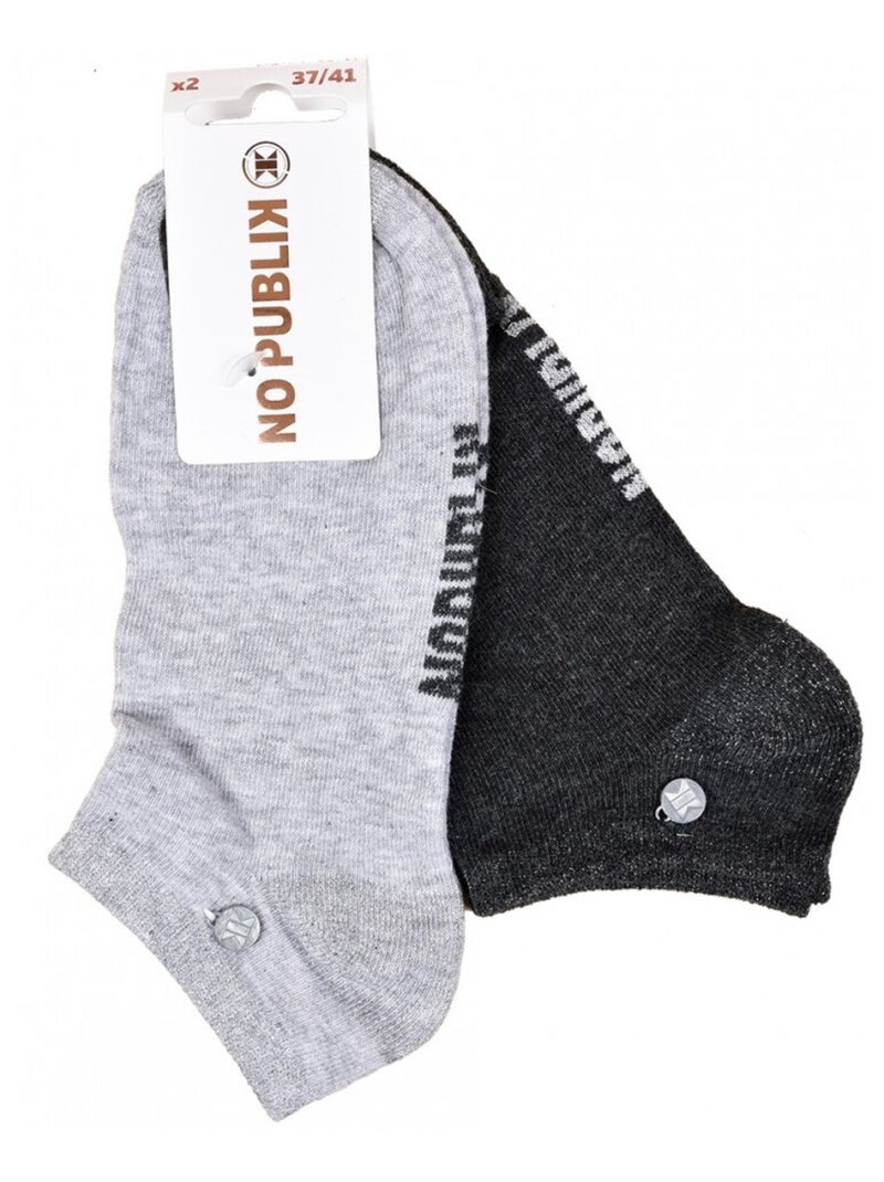 Calzini corti donna NO PUBLIK - Confezione da 8 Nero Grigio Bianco - Kiabi