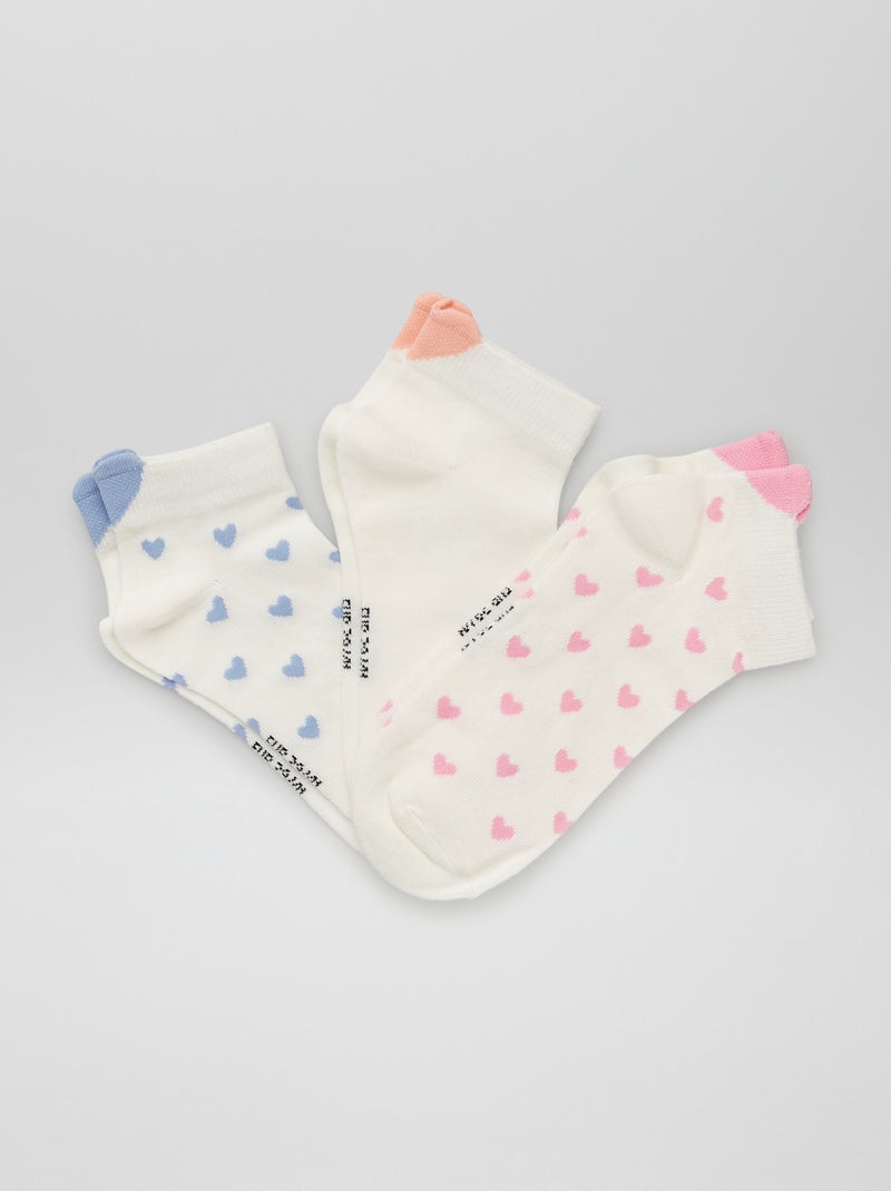 Calzini 'cuore' - Set di 3 BIANCO - Kiabi