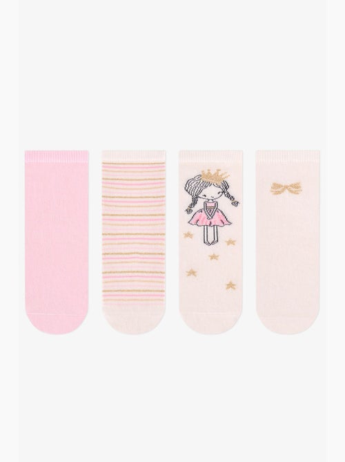 Calzini da bambina sparkle princess con fantasia principessa, 2 paia penti - Kiabi
