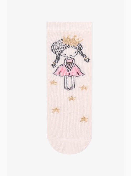 Calzini da bambina sparkle princess con fantasia principessa, 2 paia penti - Kiabi