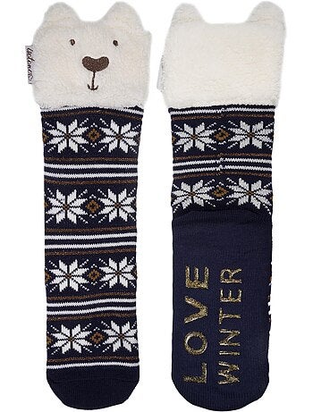 Calzini da camera in rete, foderato in sherpa, antiscivolo donna Isotoner