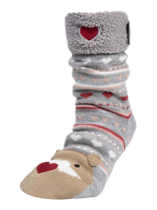 Calzini da camera in rete, foderato in sherpa, antiscivolo donna Isotoner - Kiabi