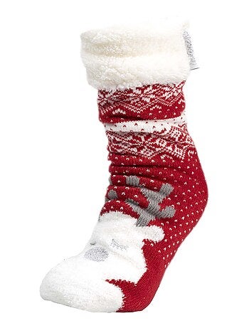 Calzini da camera in rete, foderato in sherpa, antiscivolo donna Isotoner