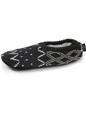 Calzini da camera Rete imbottita - Suola in camoscio con tacchetti antiscivolo uomo Isotoner