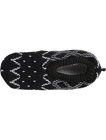 Calzini da camera Rete imbottita - Suola in camoscio con tacchetti antiscivolo uomo Isotoner