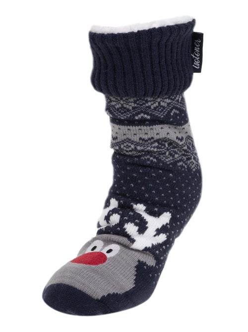 Calzini da camera rete/sherpa - Puntini antiscivolo uomo Isotoner - Kiabi