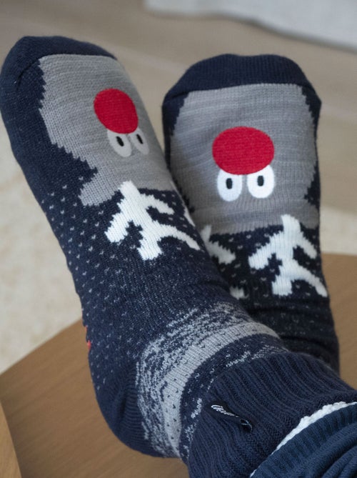 Calzini da camera rete/sherpa - Puntini antiscivolo uomo Isotoner - Kiabi