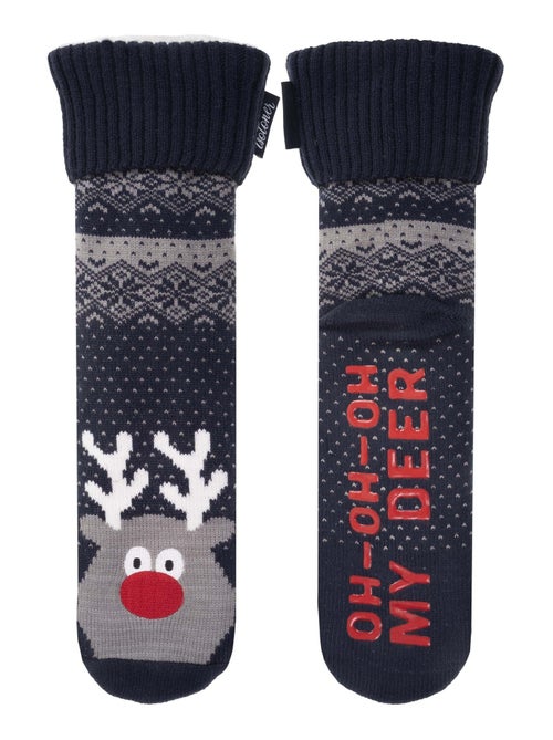 Calzini da camera rete/sherpa - Puntini antiscivolo uomo Isotoner - Kiabi