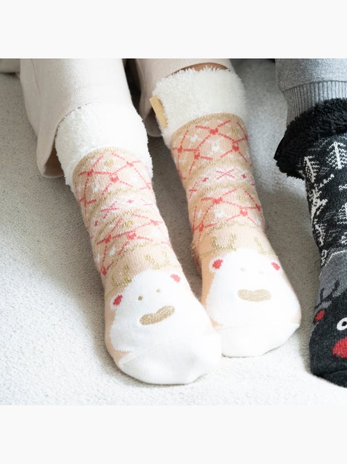 Calzini da camera suole ultraconfortevoli e leggere con borchie antiscivolo donna Isotoner - Kiabi