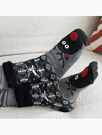 Calzini da camera suole ultraconfortevoli e leggere con borchie antiscivolo uomo Isotoner