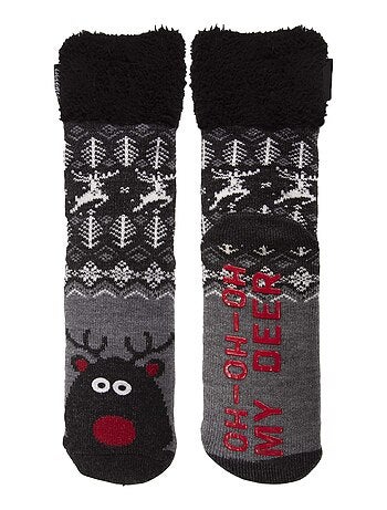 Calzini da camera suole ultraconfortevoli e leggere con borchie antiscivolo uomo Isotoner