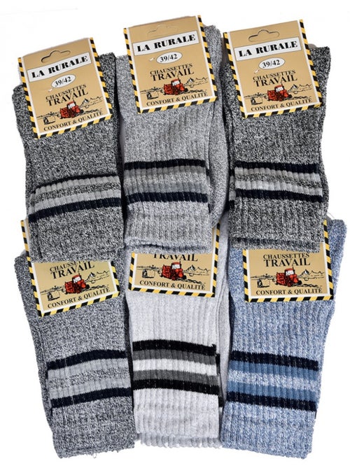 Calzini da Lavoro LA RURALE per Uomo Resistenza e Qualità Pro - Confezione da 6 - Kiabi