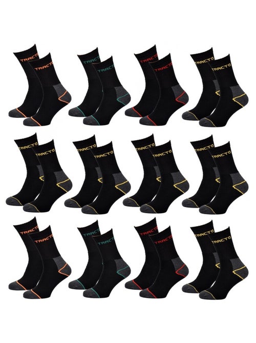 Calzini da Lavoro TRACTO per Uomo Resistenza e Qualità Pro - Confezione da 12 - Kiabi