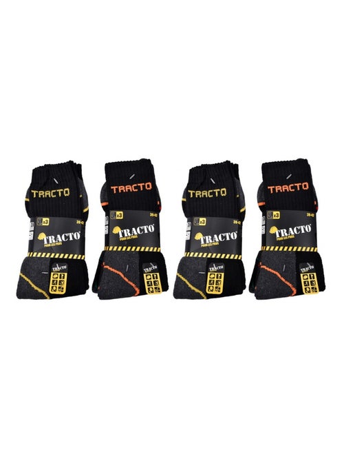 Calzini da Lavoro TRACTO per Uomo Resistenza e Qualità Pro - Confezione da 12 - Kiabi