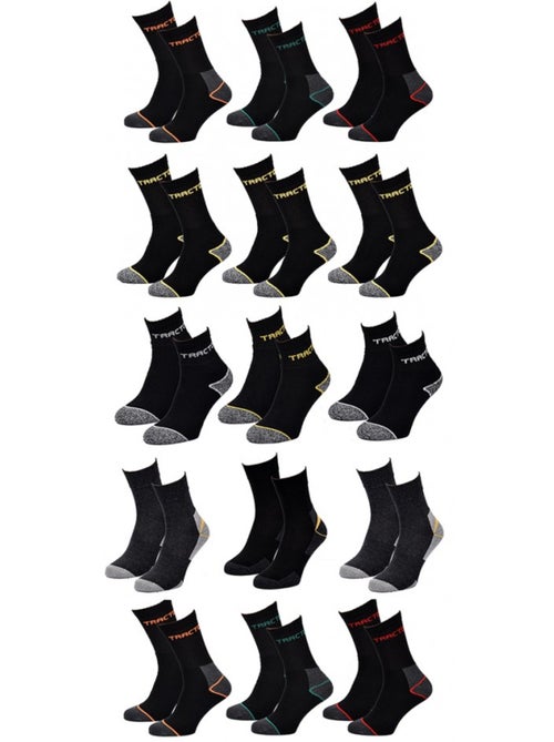 Calzini da Lavoro TRACTO per Uomo Resistenza e Qualità Pro - Confezione da 12 - Kiabi