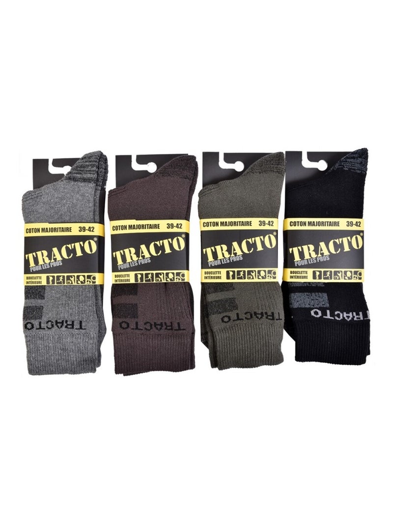 Calzini da Lavoro TRACTO Qualità Pro - Confezione da 4 Nero Grigio antracite Grigio - Kiabi