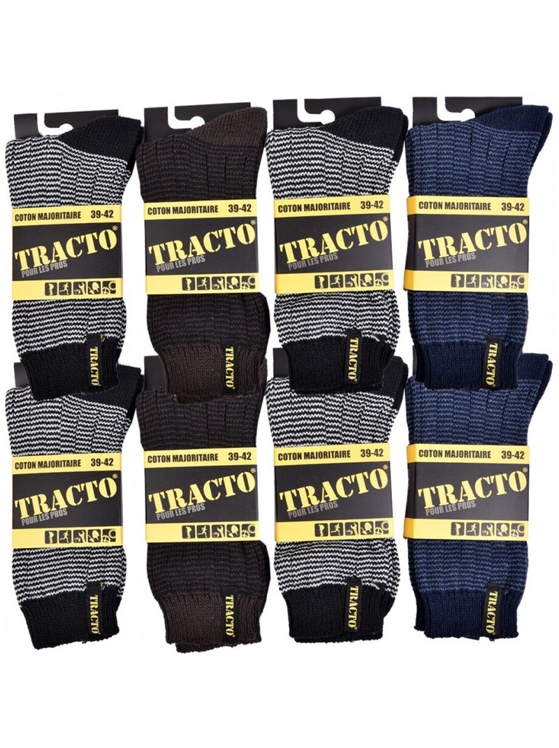 Calzini da Lavoro TRACTO Qualità Pro - Confezione da 8 Nero Multicolore - Kiabi