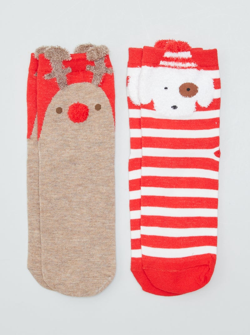 Calzini di Natale - Set di 2 ROSSO - Kiabi