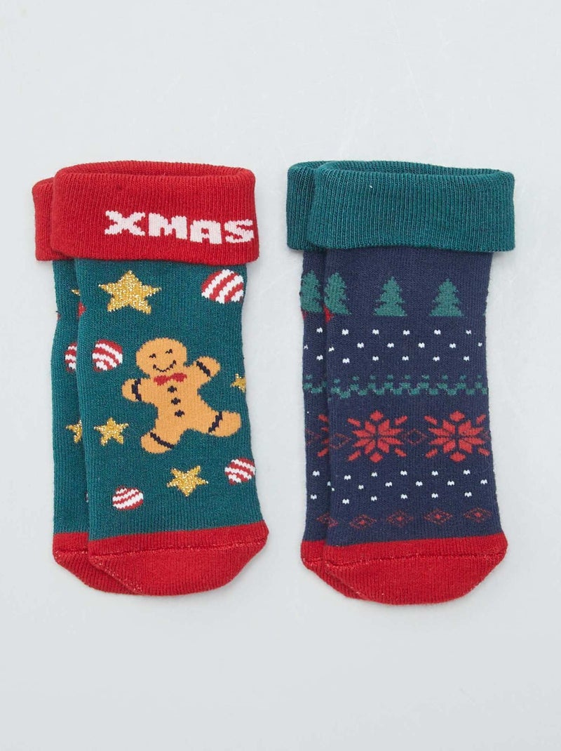 Calzini di Natale - Set di 2 Verde/Rosso Natale - Kiabi