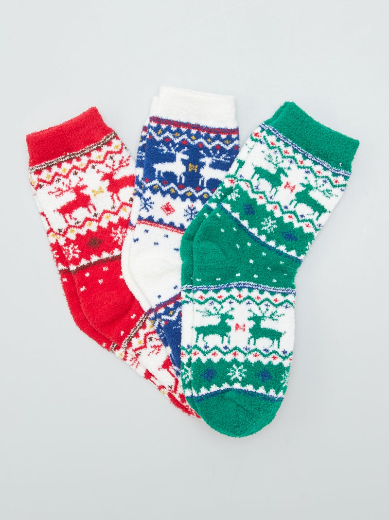 Calzini di Natale - set di 3 paia VERDE - Kiabi