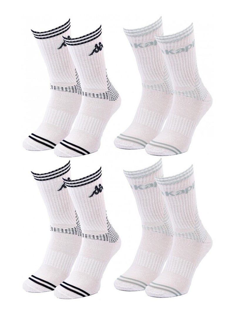 Calzini Donna CREW KAPPA - Confezione da 4 Bianco - Kiabi