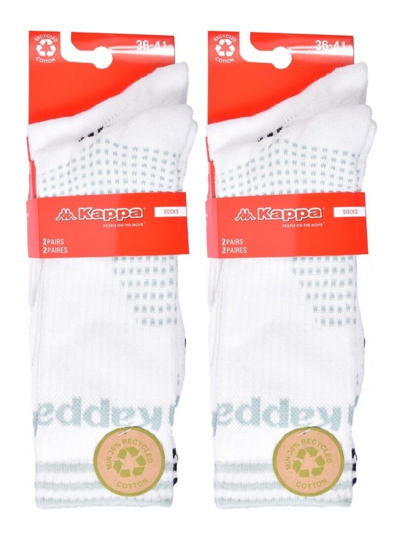 Calzini Donna CREW KAPPA - Confezione da 4 Bianco - Kiabi