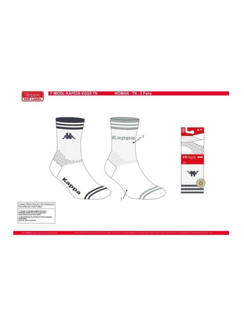 Calzini Donna CREW KAPPA - Confezione da 4 - Kiabi