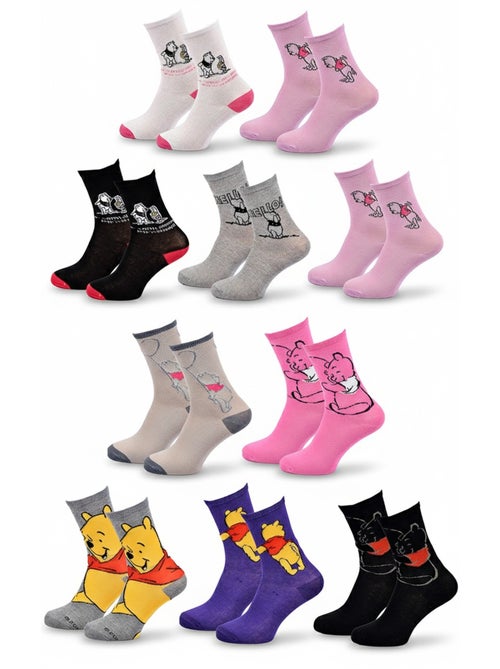 Calzini Donna Disney Winnie Confezione 10 Paia Mix Sorpresa - Kiabi Calzini Donna Disney Winnie Confezione 10 Paia Mix Sorpresa - Kiabi