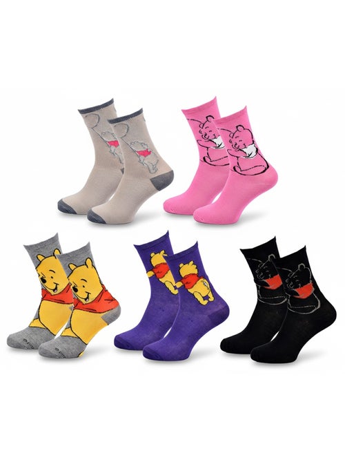 Calzini Donna Disney Winnie Confezione da 5 Paia - Kiabi Calzini Donna Disney Winnie Confezione da 5 Paia - Kiabi