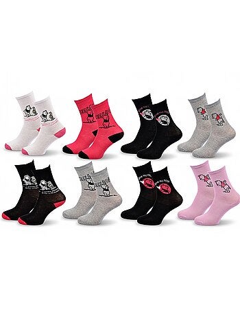Calzini Donna Disney Winnie Confezione da 8 Paia