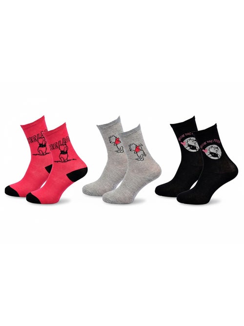 Calzini Donna Disney Winnie il Orsetto Confezione da 3 Paia - Kiabi Calzini Donna Disney Winnie il Orsetto Confezione da 3 Paia - Kiabi