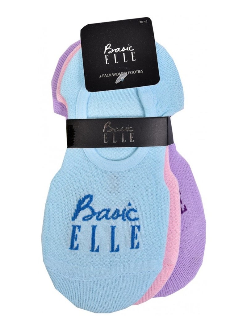 Calzini donna ELLE Basic - Confezione da 3 Blu Viola chiaro - Kiabi