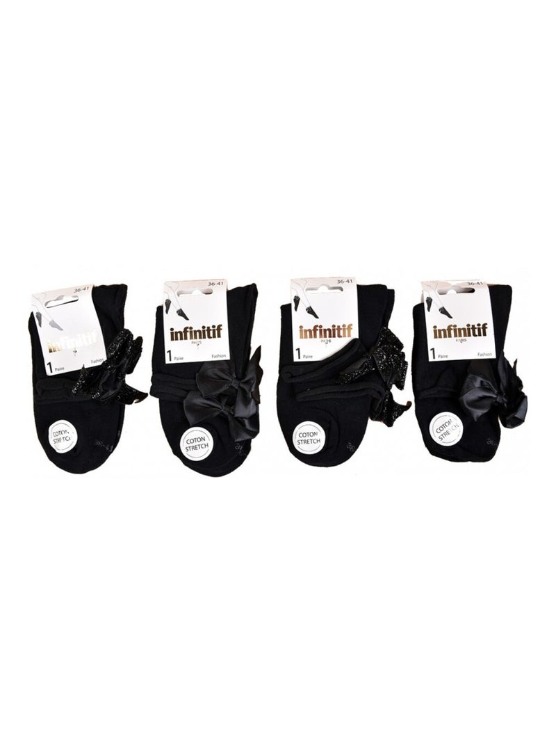 Calzini donna INFINITIF - Confezione da 4 Nero Dorato - Kiabi