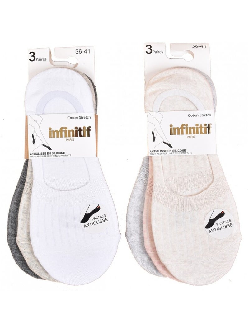 Calzini donna INFINITIF - Confezione da 6 Grigio bianco grigio - Kiabi
