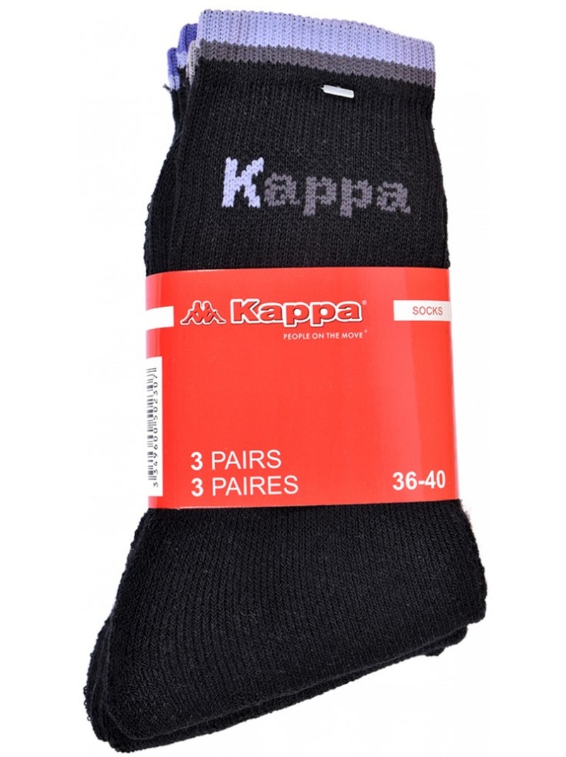 Calzini Donna KAPPA Modello Tennis - Assortimento modelli foto secondo arrivi - Confezione da 3 Nero - Kiabi