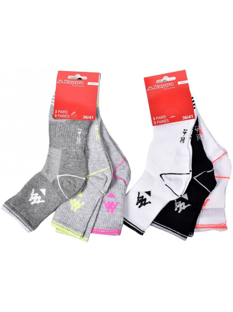 Calzini Donna KAPPA QUARTER - Confezione da 6 Multicolore - Kiabi