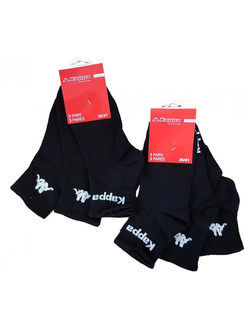 Calzini Donna KAPPA QUARTER - Confezione da 6 Nero - Kiabi