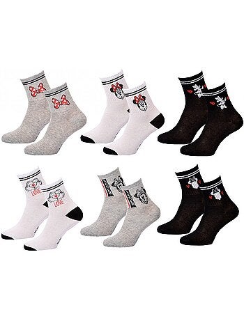 Calzini Donna Licenza Fantasie - Assortimento modelli secondo arrivi - Confezione da 6