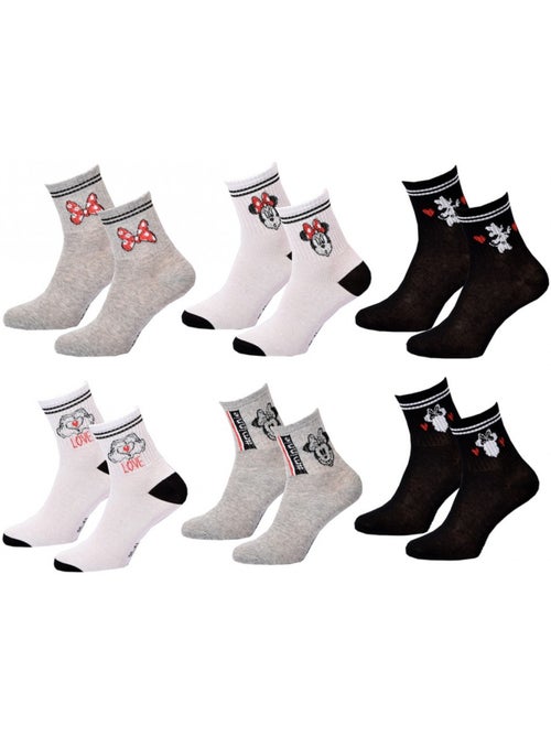 Calzini Donna Licenza Fantasie - Assortimento modelli secondo arrivi - Confezione da 6 - Kiabi
