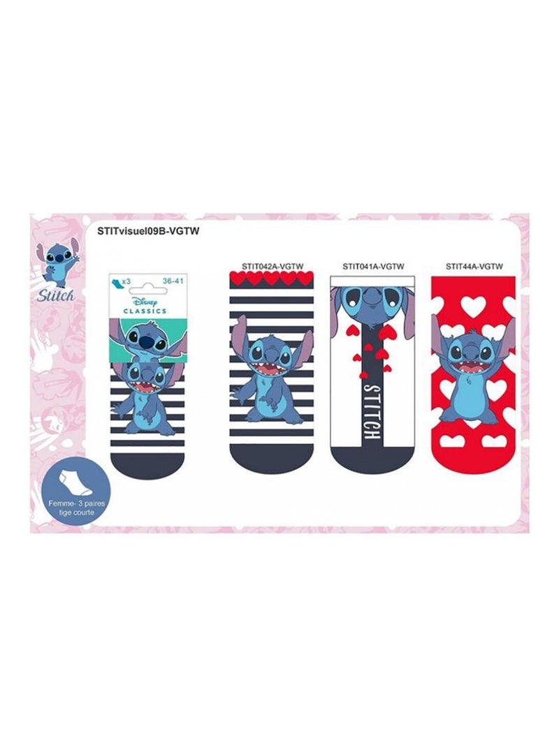 Calzini Donna LILO E STITCH - Confezione da 6 Bianco Rosso Blu - Kiabi