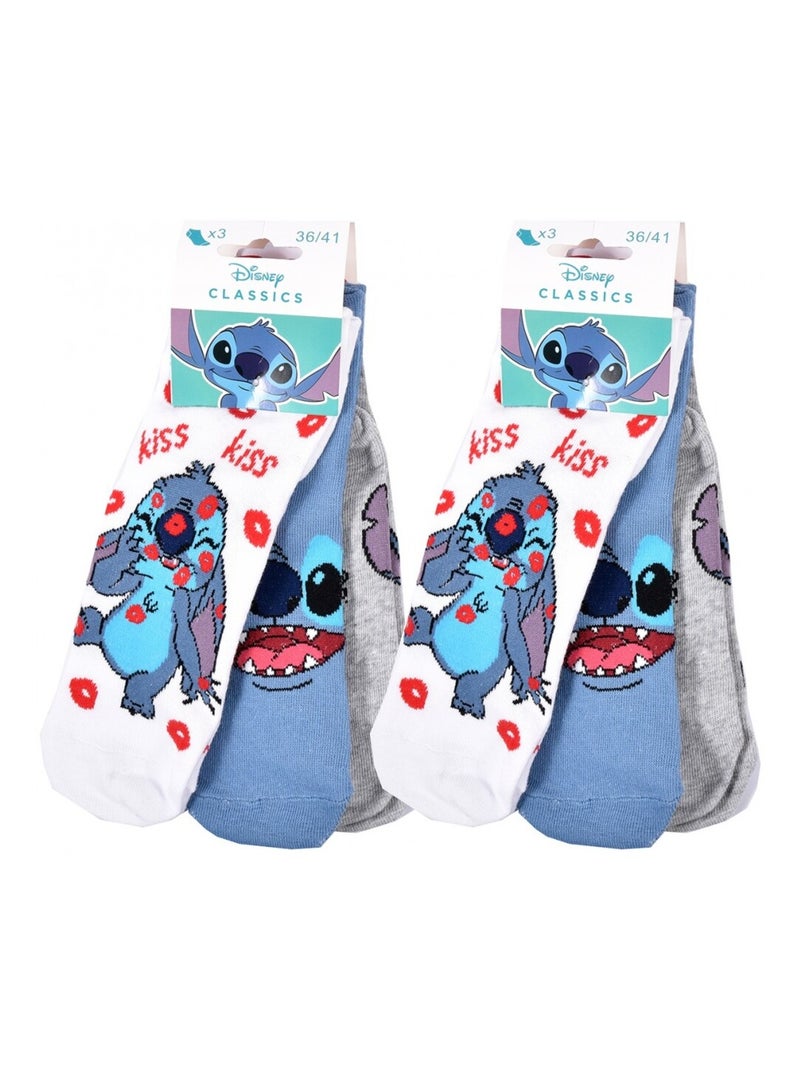 Calzini Donna LILO E STITCH - Confezione da 6 Grigio bianco blu - Kiabi