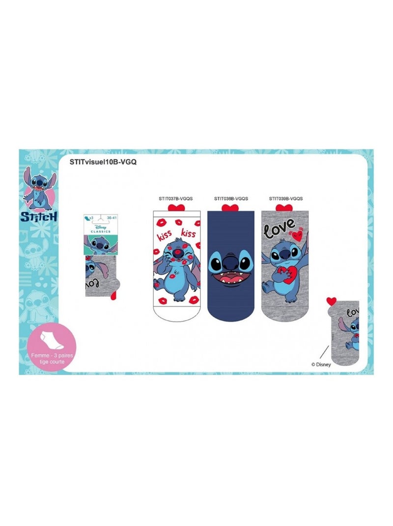 Calzini Donna LILO E STITCH - Confezione da 6 Grigio bianco blu - Kiabi