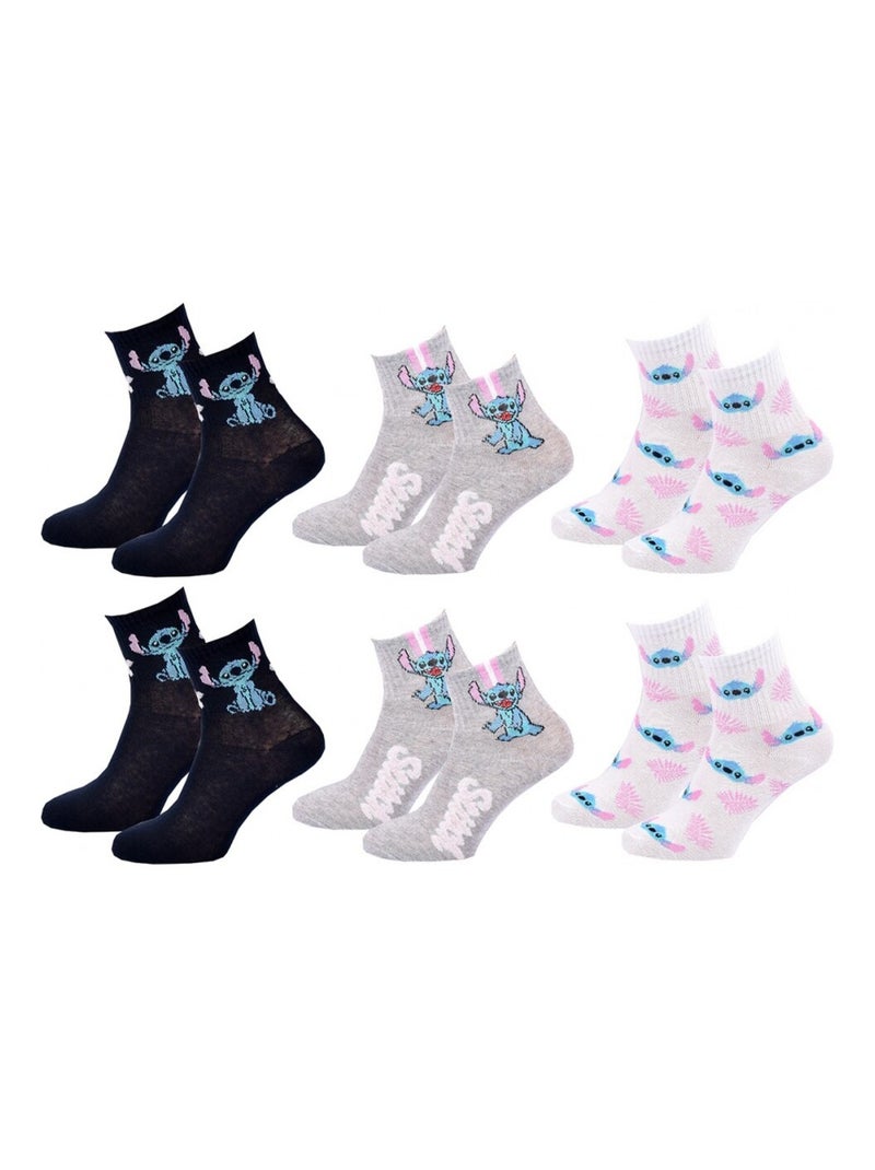 Calzini Donna LILO ET STITCH - Confezione da 9 Grigio blu marino bianco - Kiabi