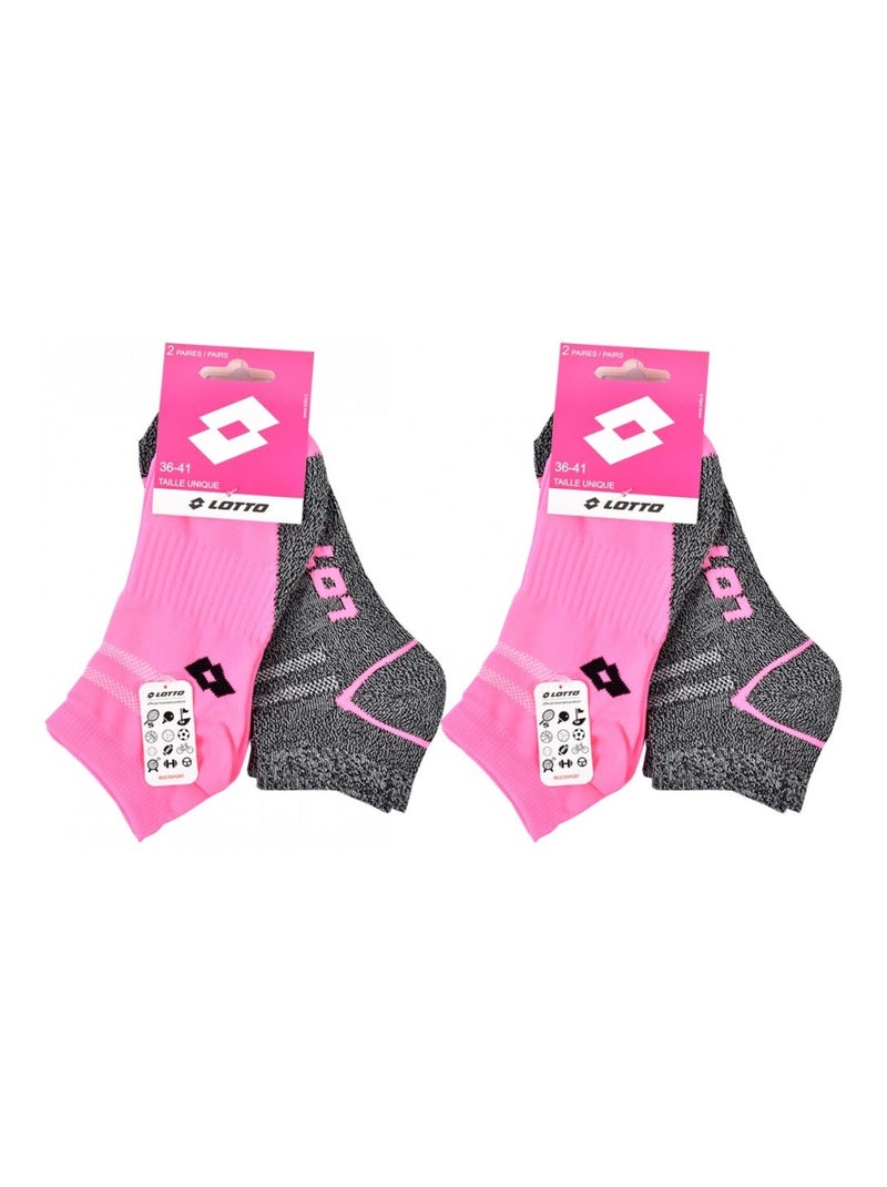 Calzini Donna LOTTO - Confezione da 4 Grigio rosa - Kiabi