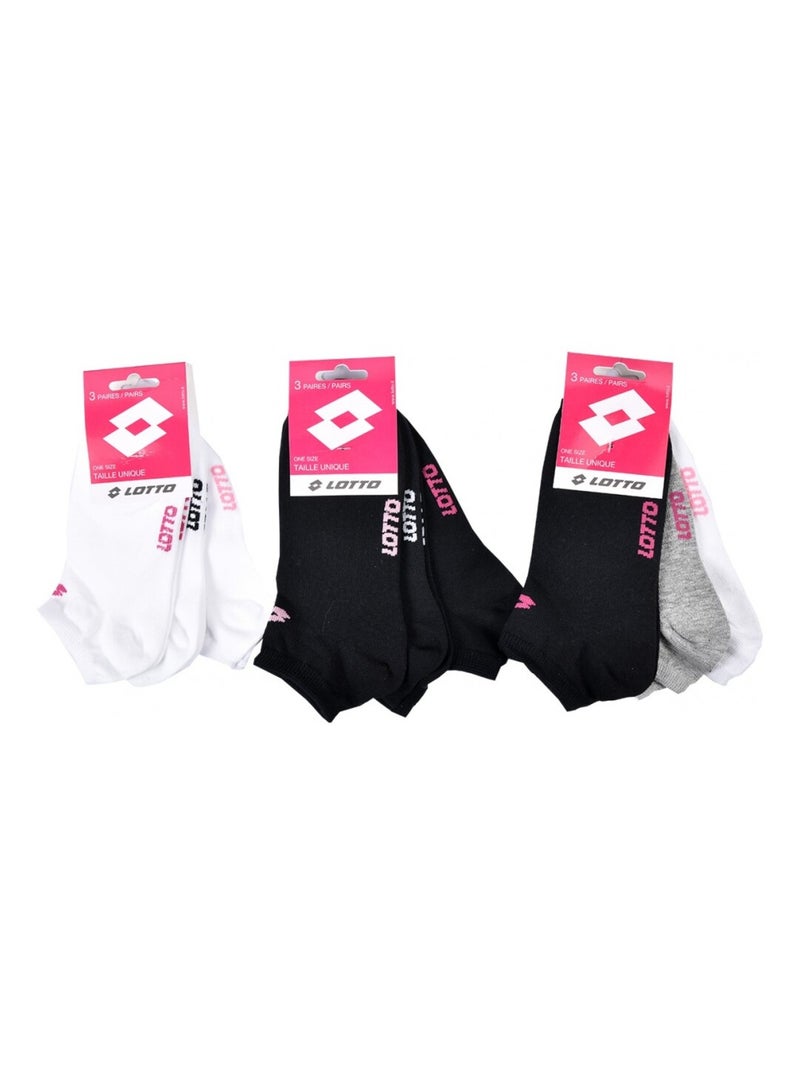 Calzini Donna LOTTO - Confezione da 9 Nero Bianco Grigio - Kiabi