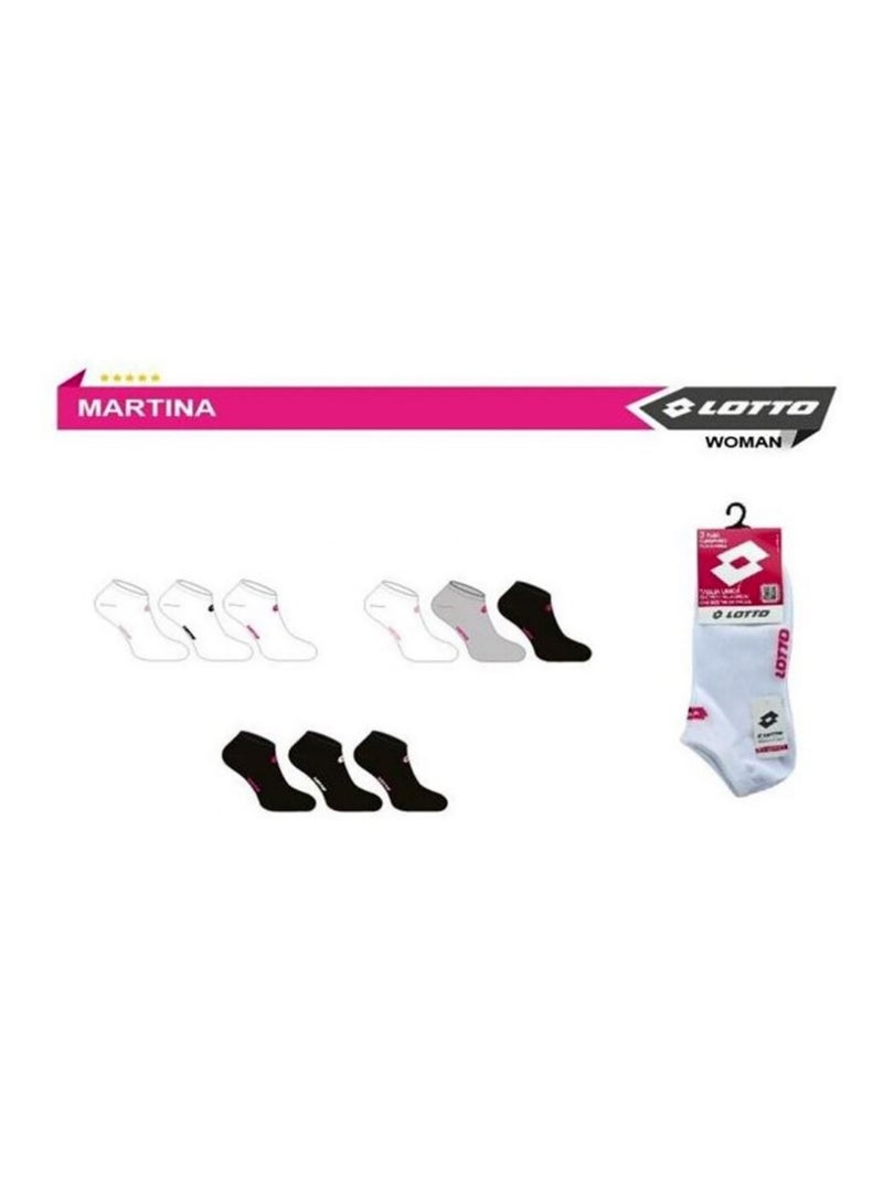 Calzini Donna LOTTO - Confezione da 9 Nero Bianco Grigio - Kiabi