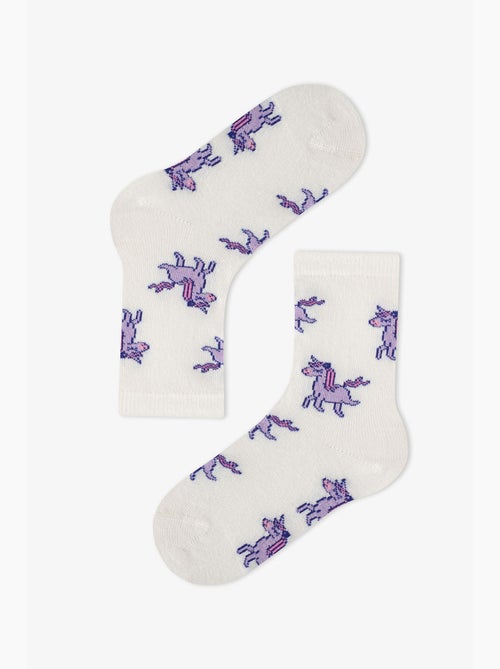 Calzini donna loving unicorn, paio penti - Kiabi