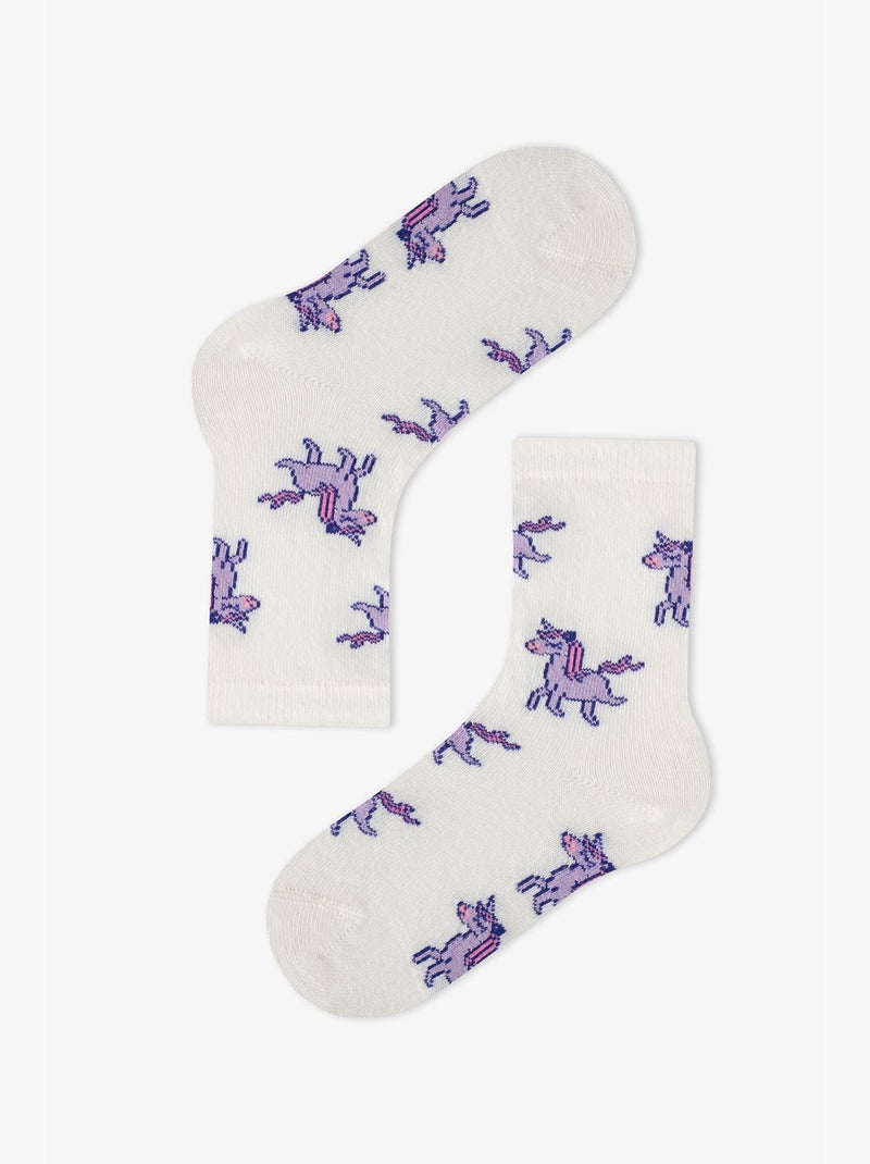 Calzini donna loving unicorn, paio penti Rosa - Kiabi